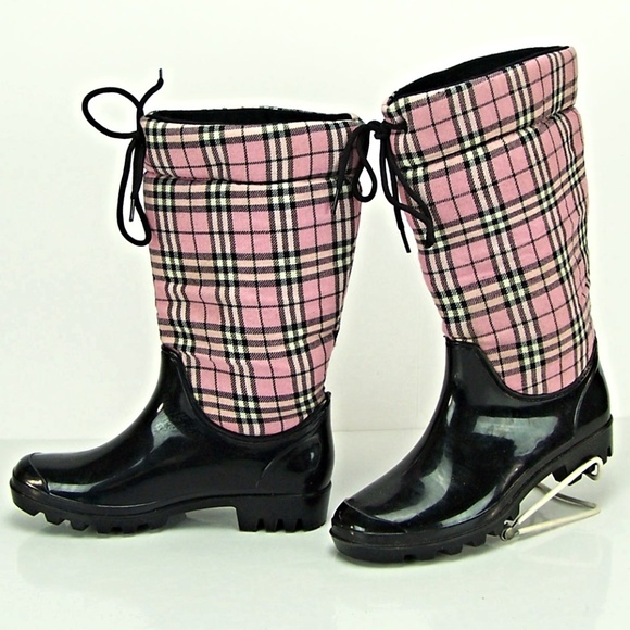 Corkys Shoes Corkys Footwear Pink Plaid Winter Rain Boot New Poshmark